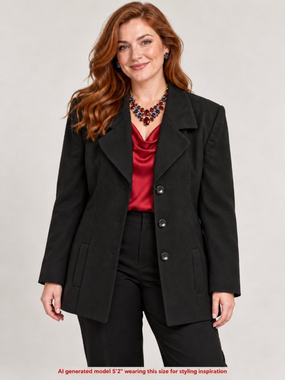 Vintage Corporate Goth Outfit JPR Black Blazer 10P Petite Wide Lapel Jacket
